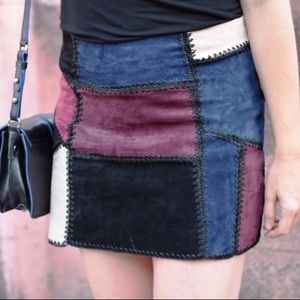 Zara patchwork suede skirt